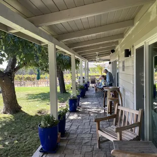 the porch of the winery