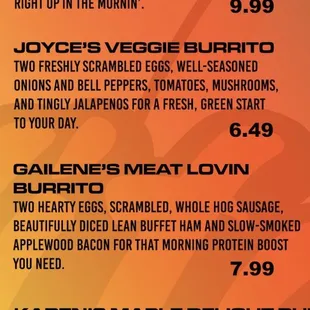 Joyce's Veggie Burrito!