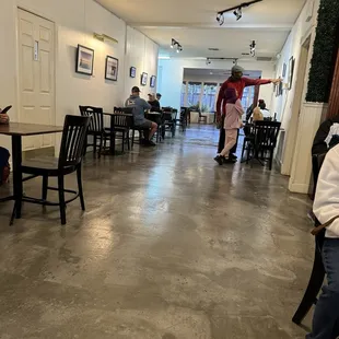 people sitting at tables