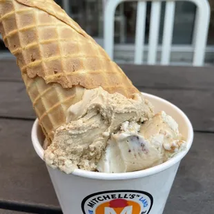 a cone of ice cream
