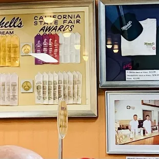 Awards and old photo.