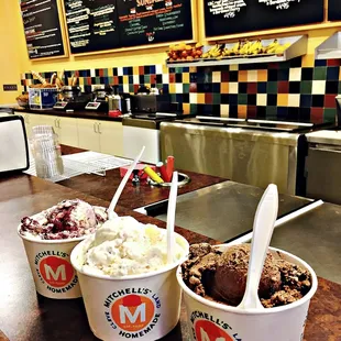 Black cherry chocolate chunk, key lime pie and double chocolate chunk!