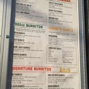 menu