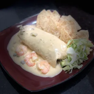 Smothered Seafood Burrito