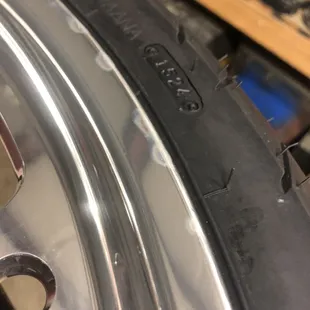 Stains from mounting fluid. A lot of elbow grease to remove.