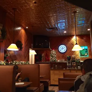 The family friendly diner half, the other half is a bar