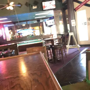 pool tables and televisions