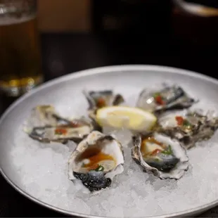 Raw oysters