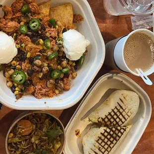 Nachos, Indian Noodles and Paneer Tikka Wrap