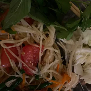 Love the papaya salad here.