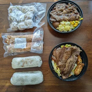 Fan tuan, pork chop bento, frozen goods