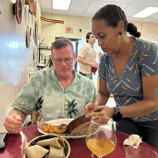 Owner serving my husband