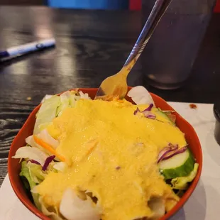 a close up of a bowl of food