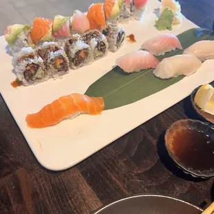 sashimi, sushi, sushi and sashimi, food