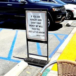 The sign That brought me In because of kindness
