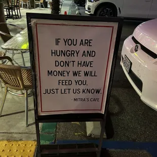 Sign outside the entrance