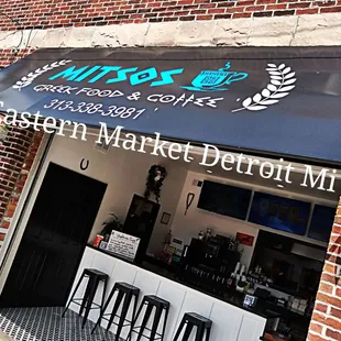 the front of the restaurant
