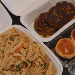 Lunch spread on this aloha Thursday Let's Eat *3/18/2021 Chow Fun, Teri Hamburger Patty &amp; Hash