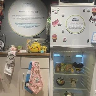 a display of a mini fridge