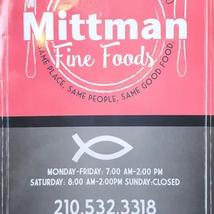 Menu as of 09.04.2023