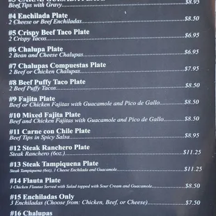 Menu as of 09.04.2023