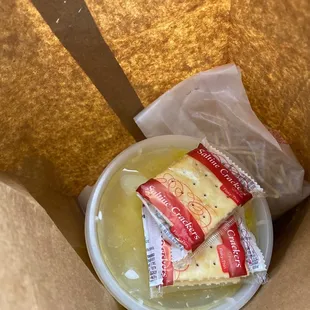 a container of cheese and crackers