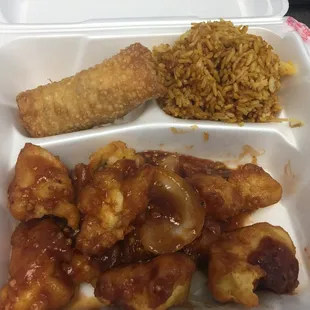 Lunch General Tso medium spicy