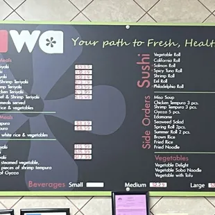 Miwa hibachi express menu