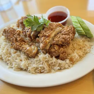 51. Crispy Chicken Over Rice