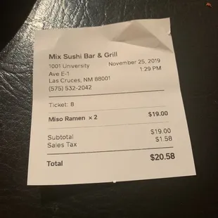 menu
