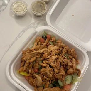 Greek chicken salad (extra chicken)