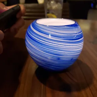 Here's  the candle in the middle of the table