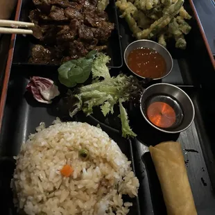Ginger beef bento