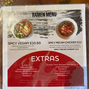 More ramen and extras.