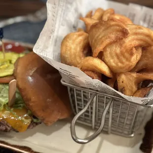 Black Angus Burger and Fries