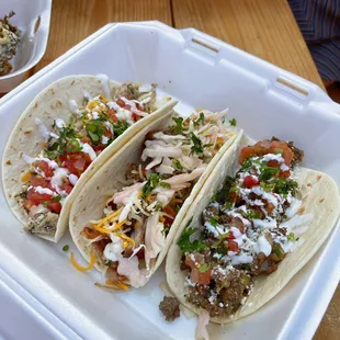 Caribbean Tacos (Jerk Chicken, Griot, and Island Beef)