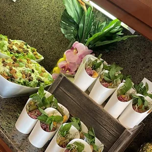 Charcuterie with Cups + Caesar Salad Starters