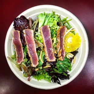 Orient express salad with ahi tuna