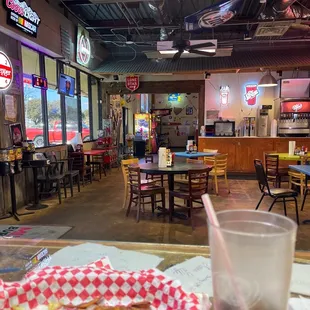 Dinning area at Mixed up Burgers in Grand Prairie off Ave K east side of Hwy 360.