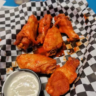 Buffalo wings. Meaty and tasty.