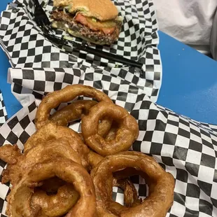 The Shackaholic with huge onion rings!