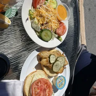 Grilled grouper with side salad