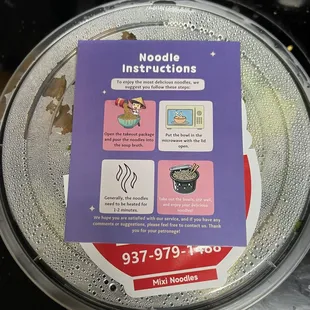 Thankful for instructions to make the noodles perfect from a to-go view