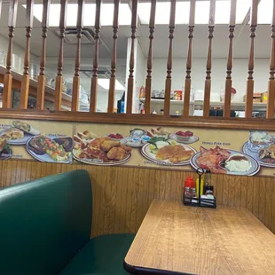 Old school pics of the food on the wall