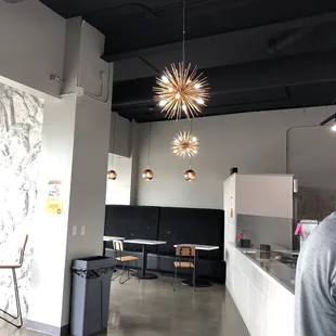 Inside seating with a modern vibe