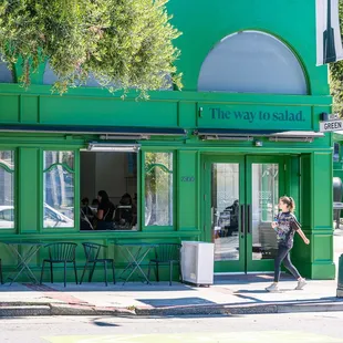 Outdoor seating available.