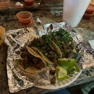 Carne Tacos 3 for $5.