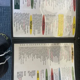 Entree menu