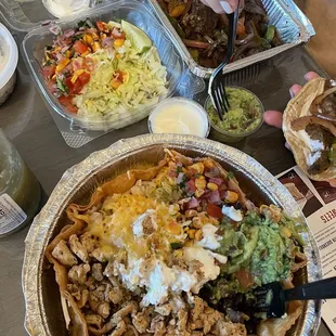 Fajitas and taco salad