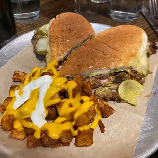 Cuban with texas taters